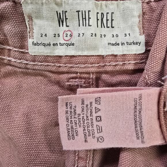 Free People Pants Womens 26 Pink Wide Leg Cropped High Rise - Picture 3 of 7